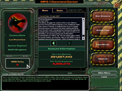 MechWarrior 4 Mercenaries Disc 1 -2 Microsoft Windows PC CD-PC Gamez USA