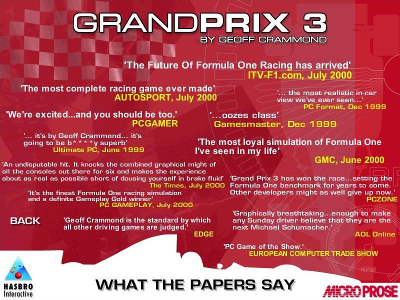 Grand Prix 3 2000 Microsoft Windows PC CD-PC Gamez USA