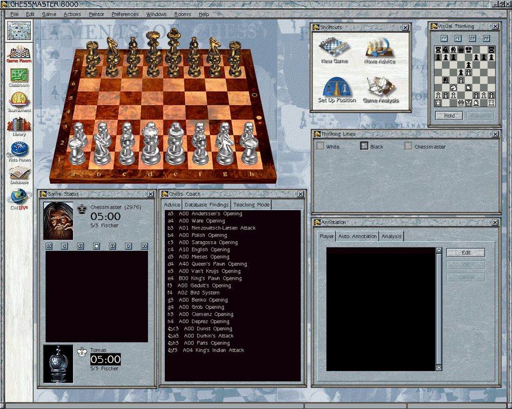 Chessmaster 8000 Disc 1-2 Microsoft Windows PC CD-PC Gamez USA