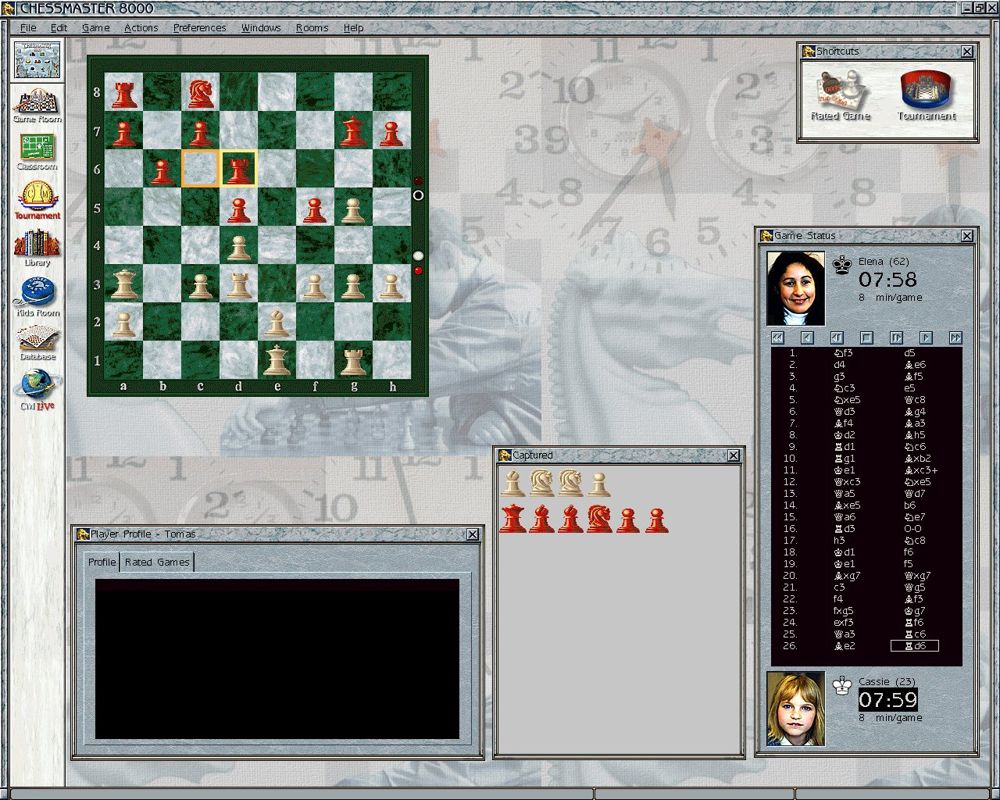 Chessmaster 8000 Disc 1-2 Microsoft Windows PC CD-PC Gamez USA