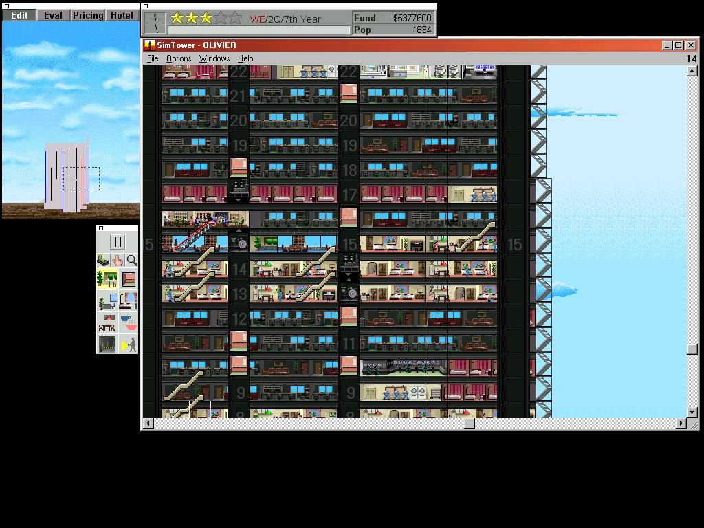 SimTower The Vertical Empire Microsoft Windows PC CD-PC Gamez USA