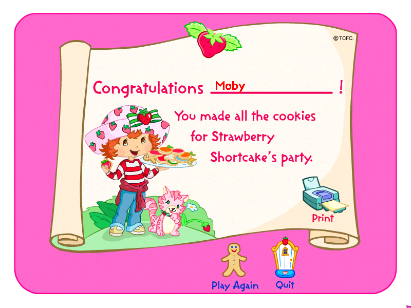 Strawberry Shortcake Amazing Cookie Party Microsoft Windows PC CD-PC Gamez USA