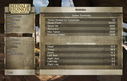 Medal of Honor Pacific Assault Microsoft Windows PC DVD-PC Gamez USA