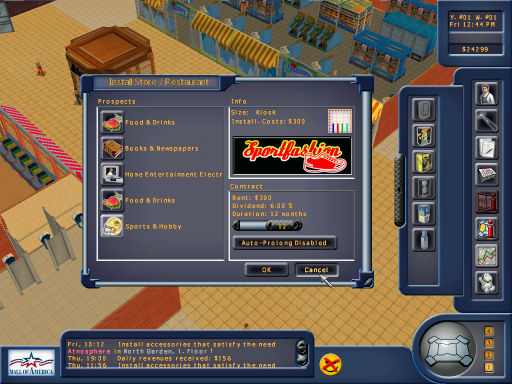 Mall of america tycoon Microsoft Windows PC CD-PC Gamez USA