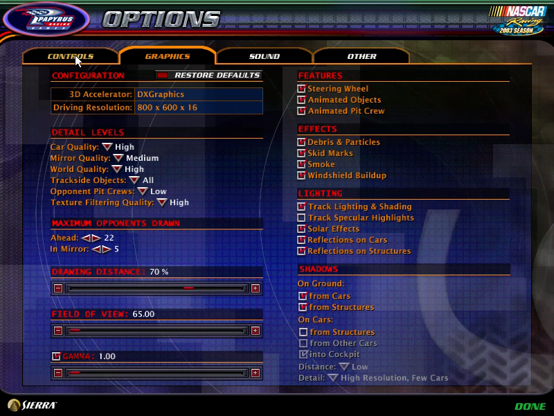 NASCAR Racing 2003 Season Microsoft Windows PC CD-PC Gamez USA