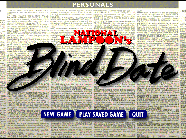 National Lampoon's Blind Date (1994) Microsoft Windows 3.X CD by PC Gamez USA