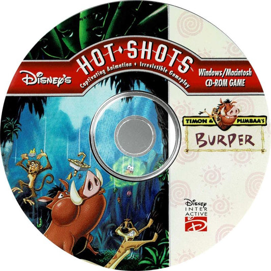 Disney's Hot Shots - Timon & Pumbaa's Burper Microsoft Windows PC CD-PC Gamez USA