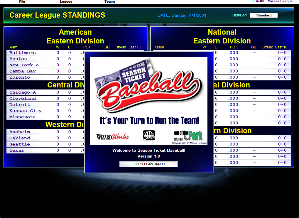 Season Ticket Baseball Microsoft Windows PC CD-PC Gamez USA