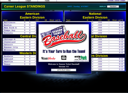 Season Ticket Baseball Microsoft Windows PC CD-PC Gamez USA