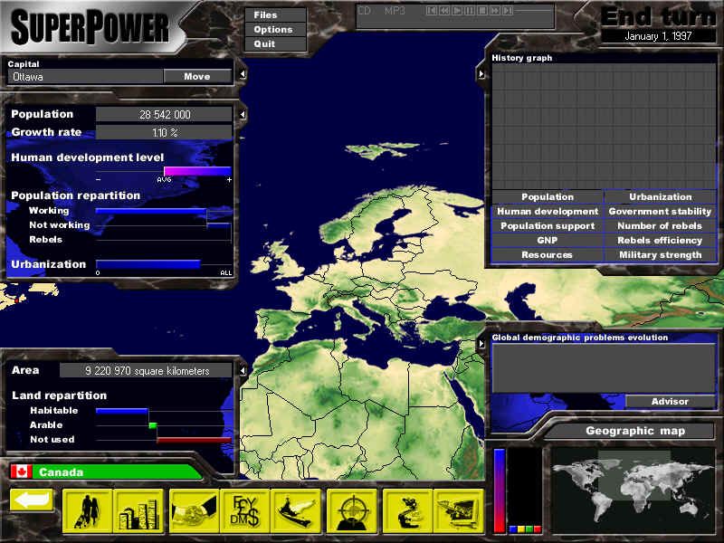 SuperPower Microsoft Windows PC CD – Strategic Global Simulation Game-PC Gamez USA