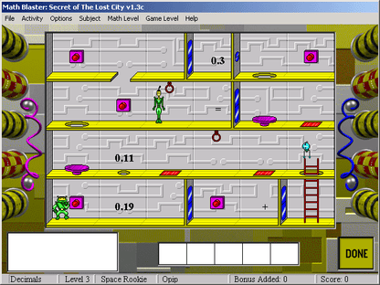 Math Blaster Episode 2 - Secret of the Lost City Microsoft Windows PC CD-PC Gamez USA