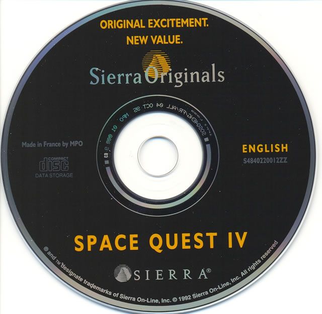 Space Quest IV Roger Wilco and the Time Rippers Microsoft Windows PC CD-PC Gamez USA