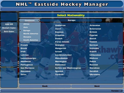 NHL Eastside Hockey Manager Microsoft Windows PC CD-PC Gamez USA