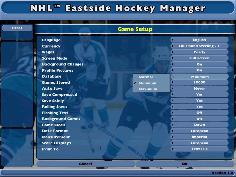 NHL Eastside Hockey Manager Microsoft Windows PC CD-PC Gamez USA