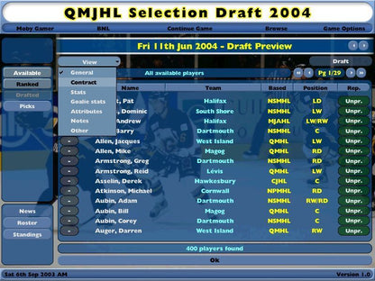 NHL Eastside Hockey Manager Microsoft Windows PC CD-PC Gamez USA