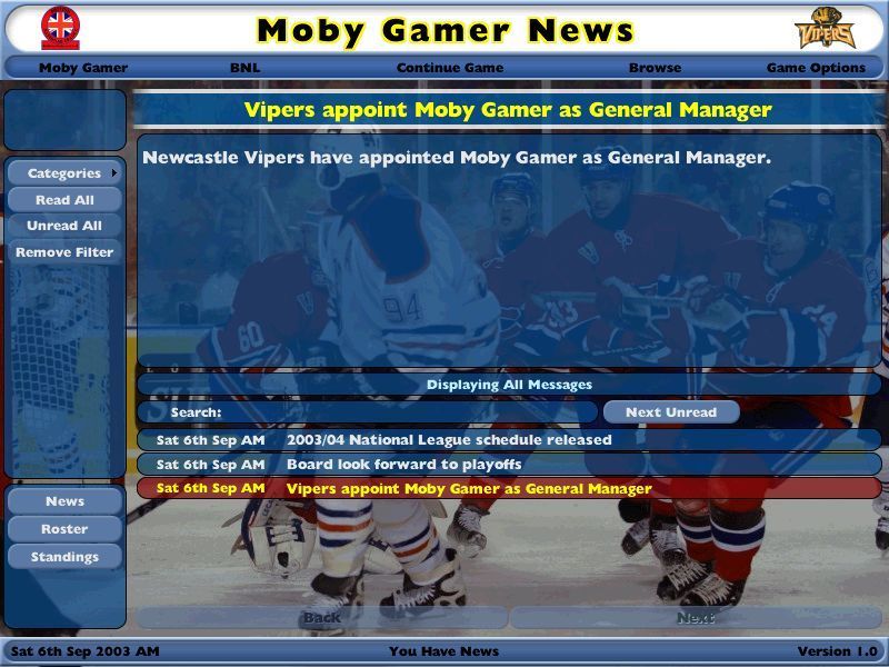 NHL Eastside Hockey Manager Microsoft Windows PC CD-PC Gamez USA
