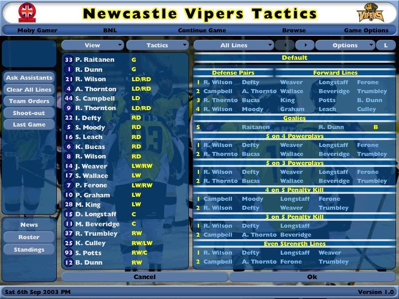 NHL Eastside Hockey Manager Microsoft Windows PC CD-PC Gamez USA