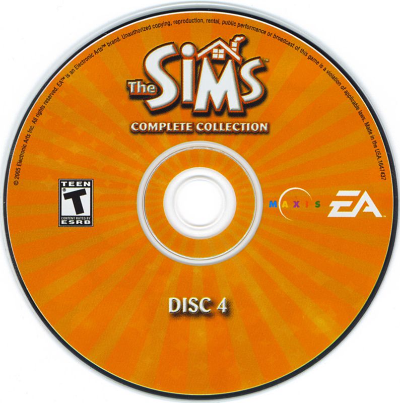 The Sims Complete Collection Disc 1-4 Microsoft Windows PC CD-PC Gamez USA
