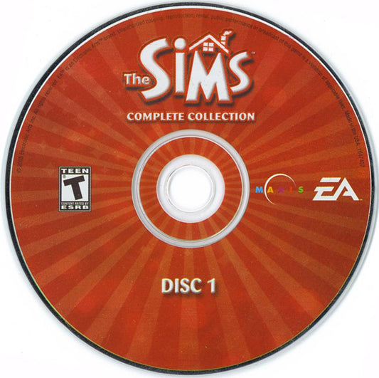 The Sims Complete Collection Disc 1-4 Microsoft Windows PC CD-PC Gamez USA
