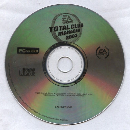 Total Club Manager 2003 Microsoft Windows PC CD-PC Gamez USA