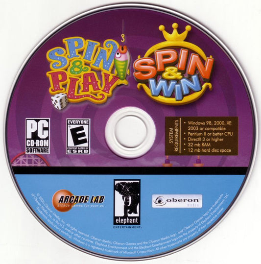 Spin-Win Microsoft Windows PC CD-PC Gamez USA