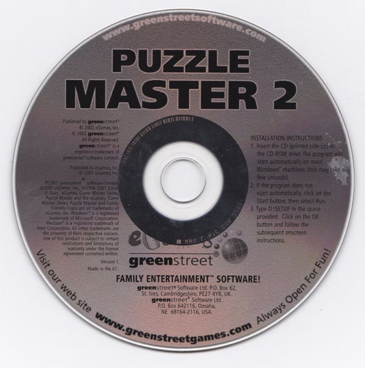 Puzzle Master 2 Microsoft Windows PC CD-PC Gamez USA