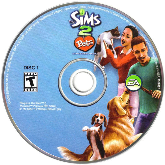 The Sims 2 Pets Expansion Pack Disc 1-2 Microsoft Windows PC CD-PC Gamez USA