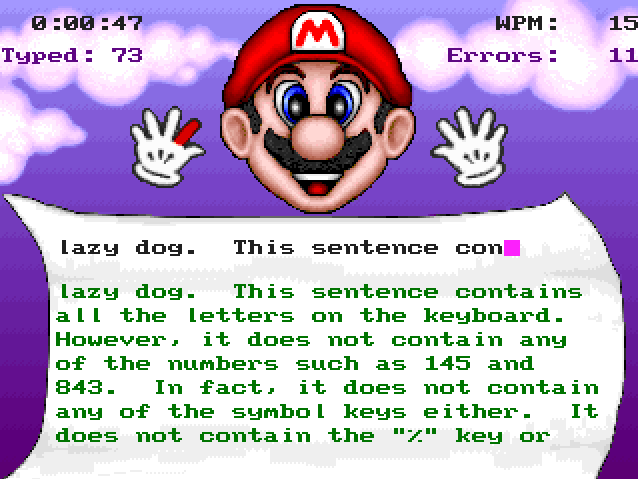 Mario Teaches Typing 2 Microsoft Windows PC CD-PC Gamez USA