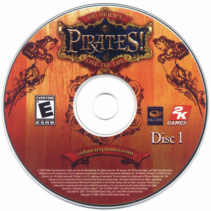 Sid Meier's Pirates Live the Life Disc 1-2 Microsoft Windows PC CD-PC Gamez USA
