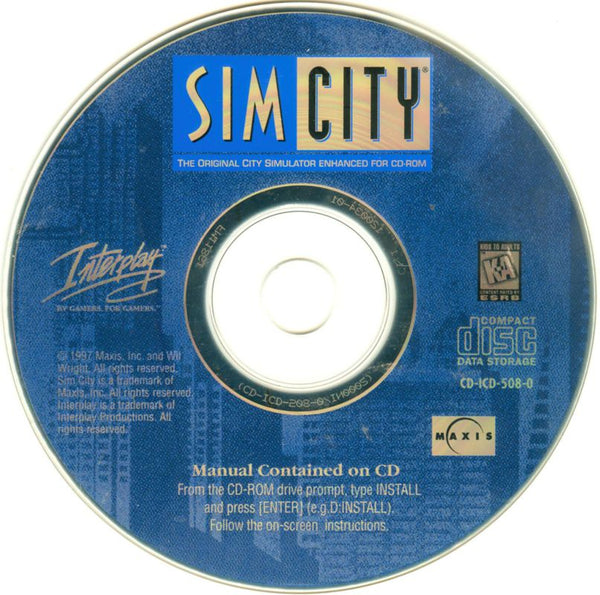 SimCity Enhanced CD-ROM Microsoft Windows PC CD-PC Gamez USA