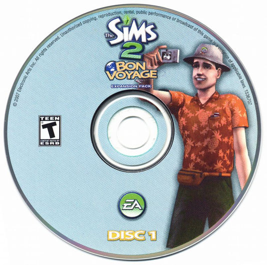 The Sims 2 Bon Voyage Expansion Pack Disc 1-2 Microsoft Windows PC CD-PC Gamez USA