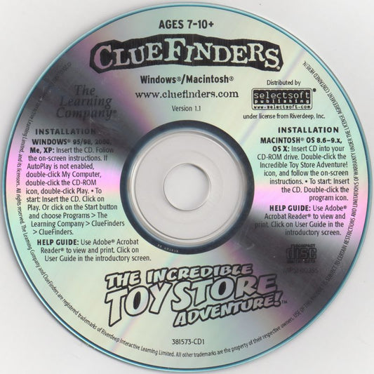 ClueFinders The Incredible Toy Store Microsoft Windows PC CD-PC Gamez USA