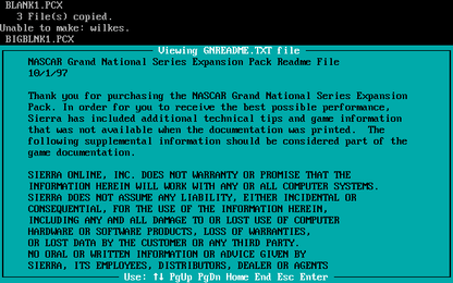 NASCAR Grand National Series - Expansion Pack Microsoft Windows PC CD-PC Gamez USA