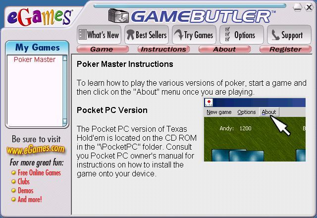 eGames Poker Master Microsoft Windows PC CD-PC Gamez USA