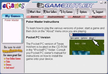 eGames Poker Master Microsoft Windows PC CD-PC Gamez USA