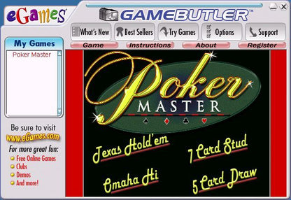 eGames Poker Master Microsoft Windows PC CD-PC Gamez USA