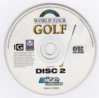Pro 18 World Tour Golf Disc 1-2 Microsoft Windows PC CD-PC Gamez USA