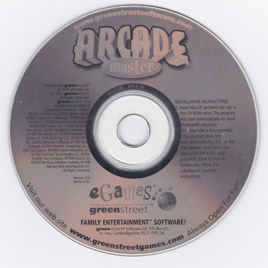 ARCADE MASTER Microsoft Windows PC CD-PC Gamez USA