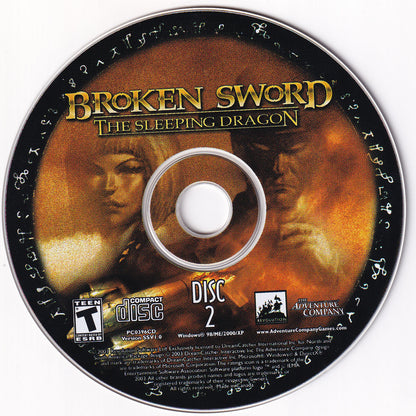Adventure Company Broken Sword The Sleeping Dragon Disc 1 - 2 Microsoft Windows PC CD-PC Gamez USA