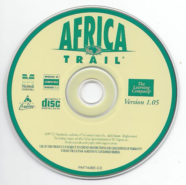 Africa Trail Microsoft Windows 3.X CD by PC Gamez USA