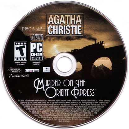 Agatha Christie Murder on the Orient Express Disc 1 - 2 Microsoft Windows PC CD-PC Gamez USA