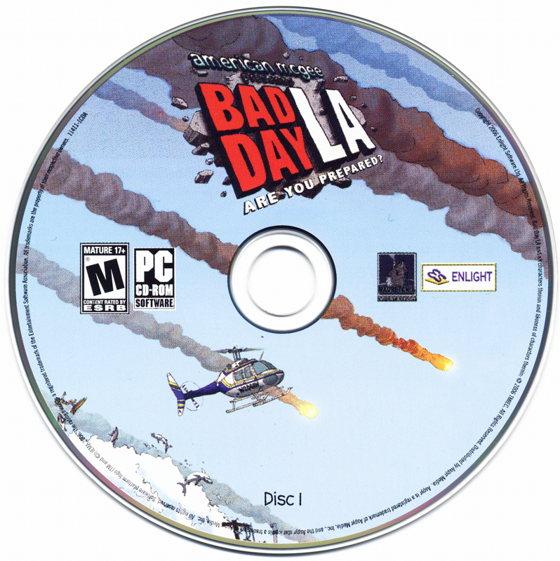 American McGee Presents - Bad Day L.A. Disc 1 - 2 Microsoft Windows PC CD-PC Gamez USA