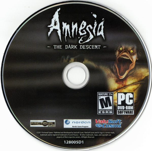 Amnesia The Dark Descent Microsoft Windows PC DVD