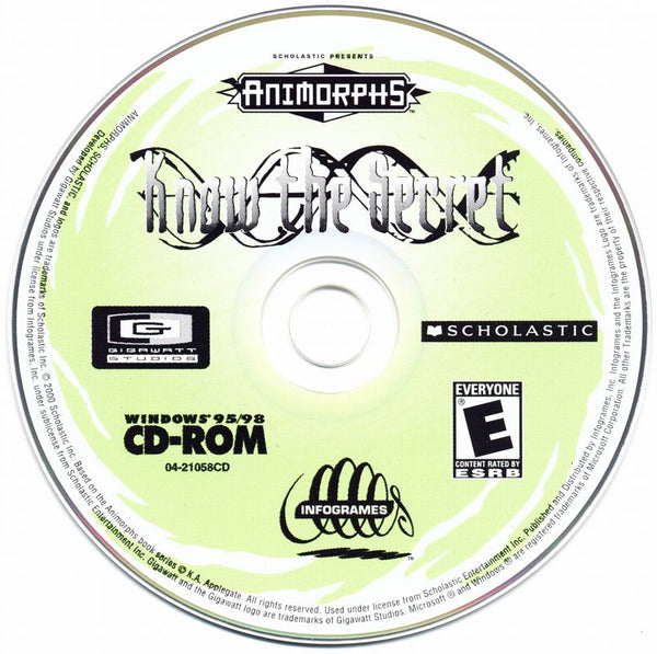 Animorphs - Know the secret Microsoft Windows PC CD-PC Gamez USA