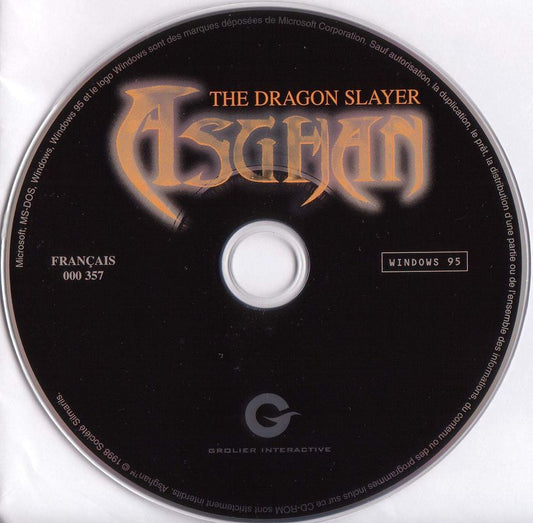 Asghan The Dragon Slayer Microsoft Windows PC CD-PC Gamez USA