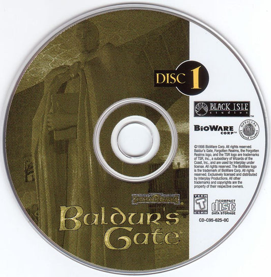 Baldur's Gate 1998 Disc 1-5 Microsoft Windows PC CD-PC Gamez USA
