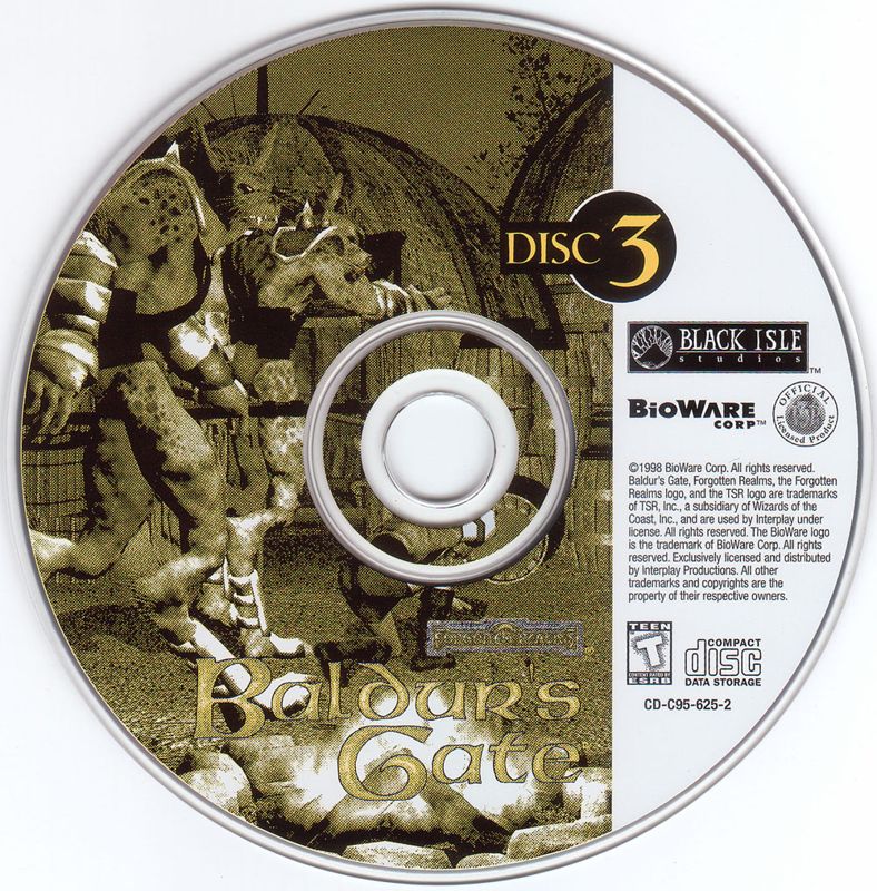 Baldur's Gate 1998 Disc 1-5 Microsoft Windows PC CD-PC Gamez USA