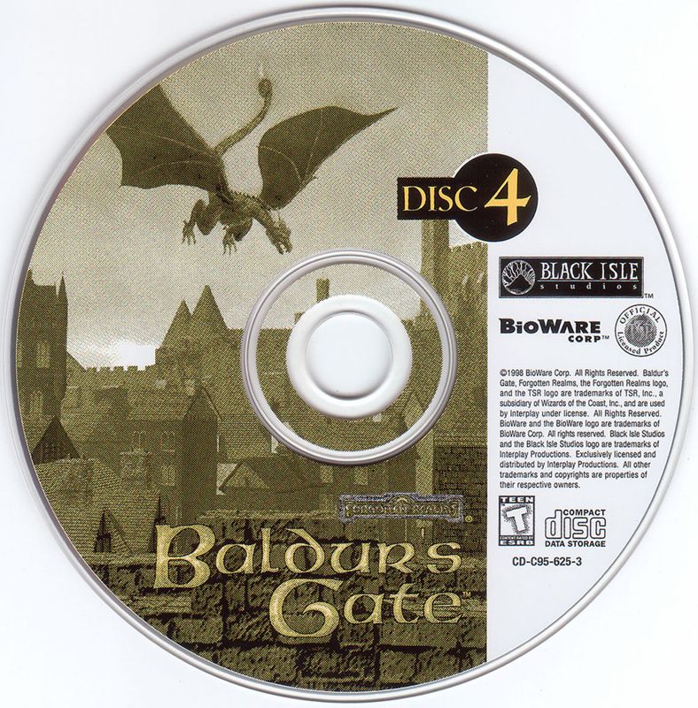 Baldur's Gate 1998 Disc 1-5 Microsoft Windows PC CD-PC Gamez USA