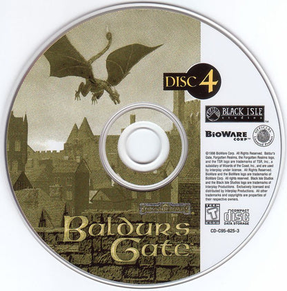 Baldur's Gate 1998 Disc 1-5 Microsoft Windows PC CD-PC Gamez USA