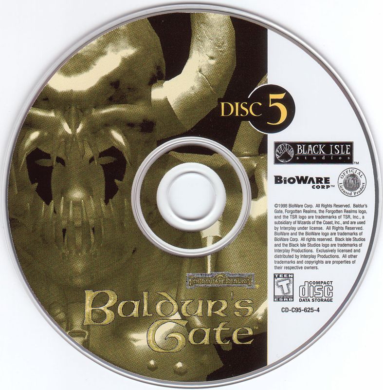 Baldur's Gate 1998 Disc 1-5 Microsoft Windows PC CD-PC Gamez USA